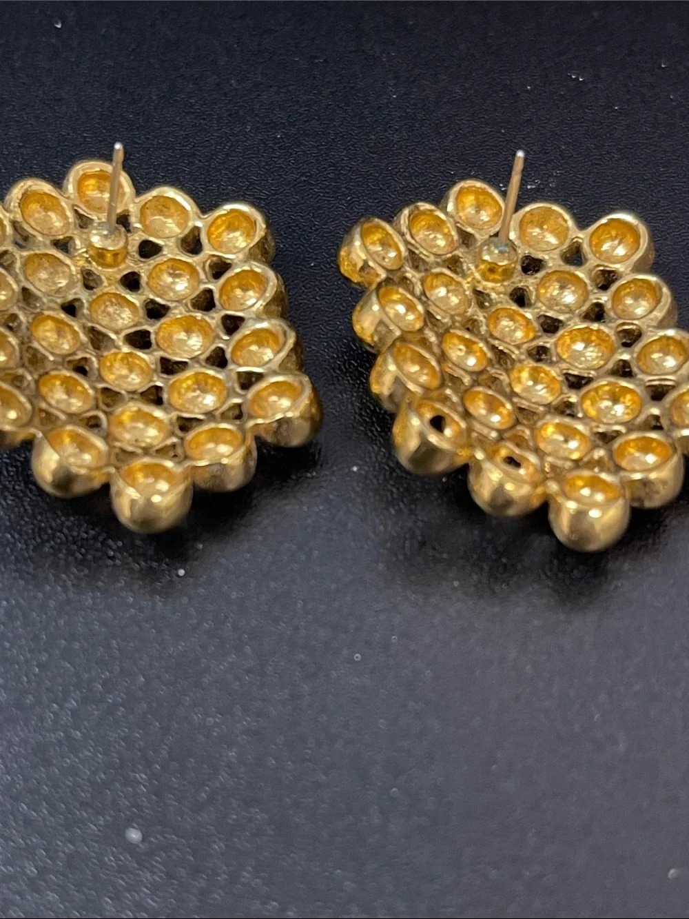 Gold Cluster Bead Statement Earrings - Women Jewelry